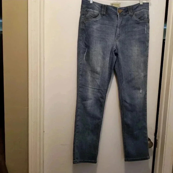 Democracy Stretch "Ab" Technology Straight Leg Western Rodeo Jeans Sz 12 - Picture 1 of 14